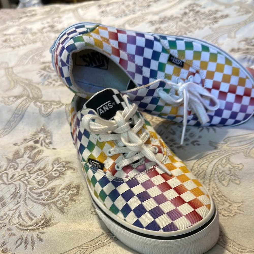 Vans Sneakers Classic Style size 7.5 women’s checkerboard multi colored - Picture 11 of 11